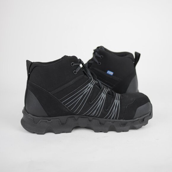 TIMBERLAND Pro Men's 8.5 Black leather anti fatigue composite toe ankle boots - Picture 8 of 13